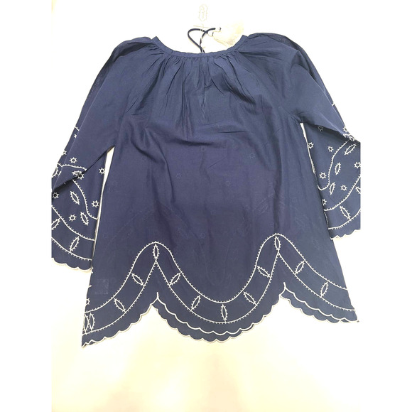 Mud pie navy parson embroidered tunic small blouse - Picture 5 of 5